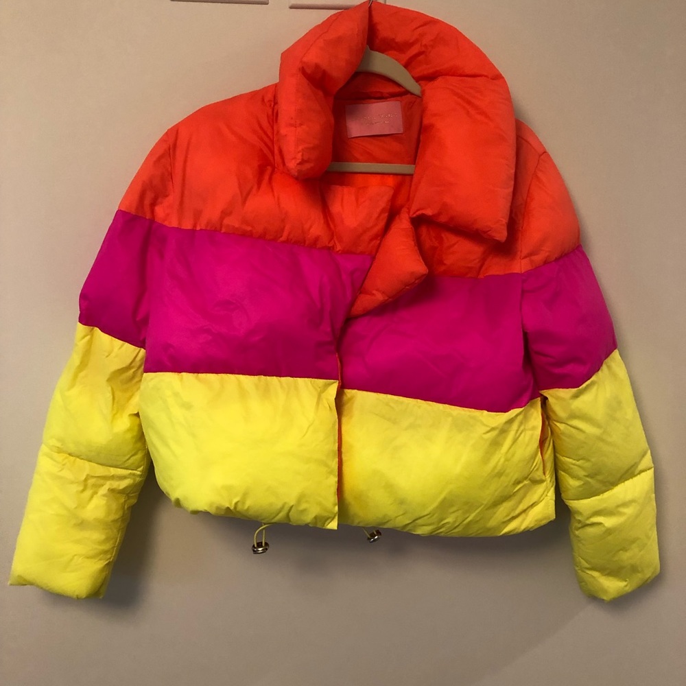 Neon puffer jacket
